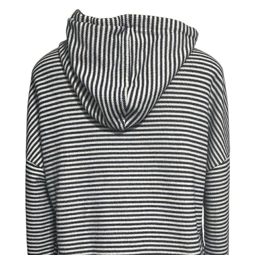A New Day Hooded Jacket Women's Size X Blue White & Striped Pullover Cotton Knit - Picture 9 of 14